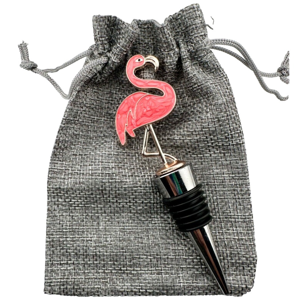 Pink‎ Flamingo Bottle Cork Wine Stopper NEW Stainless Steel Olive Oil Wine
